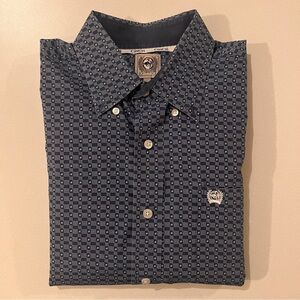 Cinch Men's Classic Fit Button Down Shirt - Navy/White Check